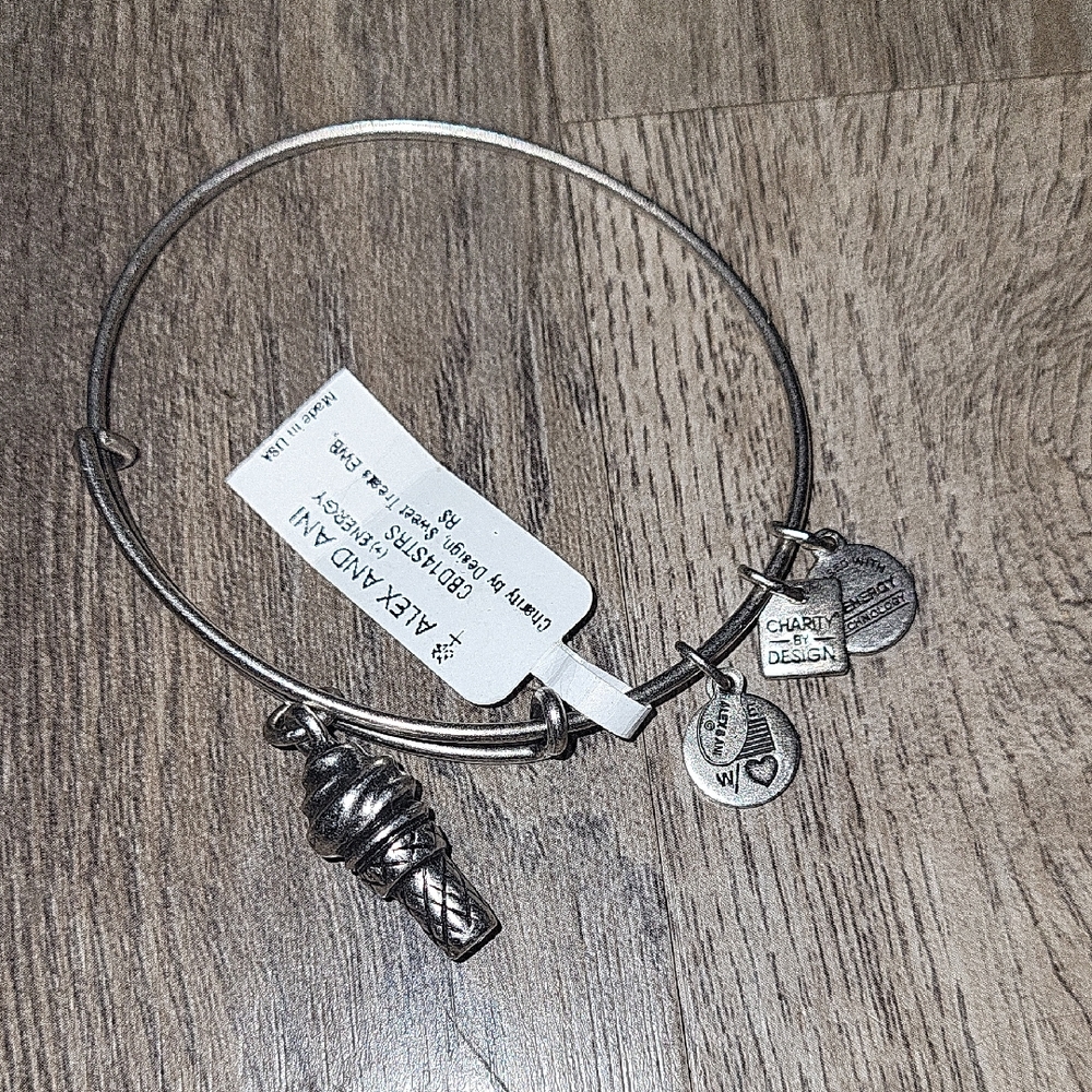 Alex and Ani Silver Ice Cream Cone Bangle "Sweet Treats"